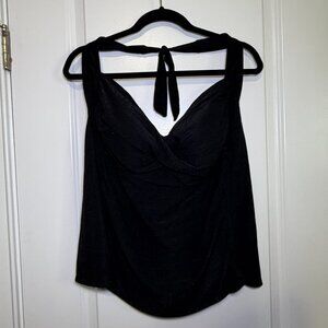 Women's 3X White Stag Black Halter Tankini Top